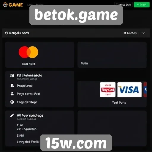 Métodos de pagamento disponíveis no site betok.game